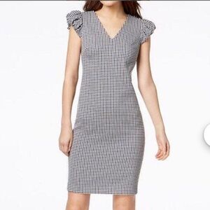 NWT Calvin Klein Black and White gingham plaid Dress size 6